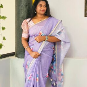 Linen Digital Print Sarees - Raga
