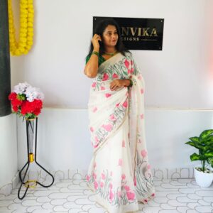 Linen Digital Print Sarees - Raga
