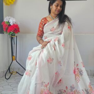 Linen Digital Print Sarees - Raga