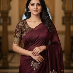 Kashmiri Silk Saree with Readymade Blouse -SD1087