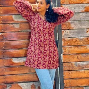 Pakisthani Short Kurti - Maroon