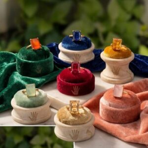 Adjustable matte finish stone Rings