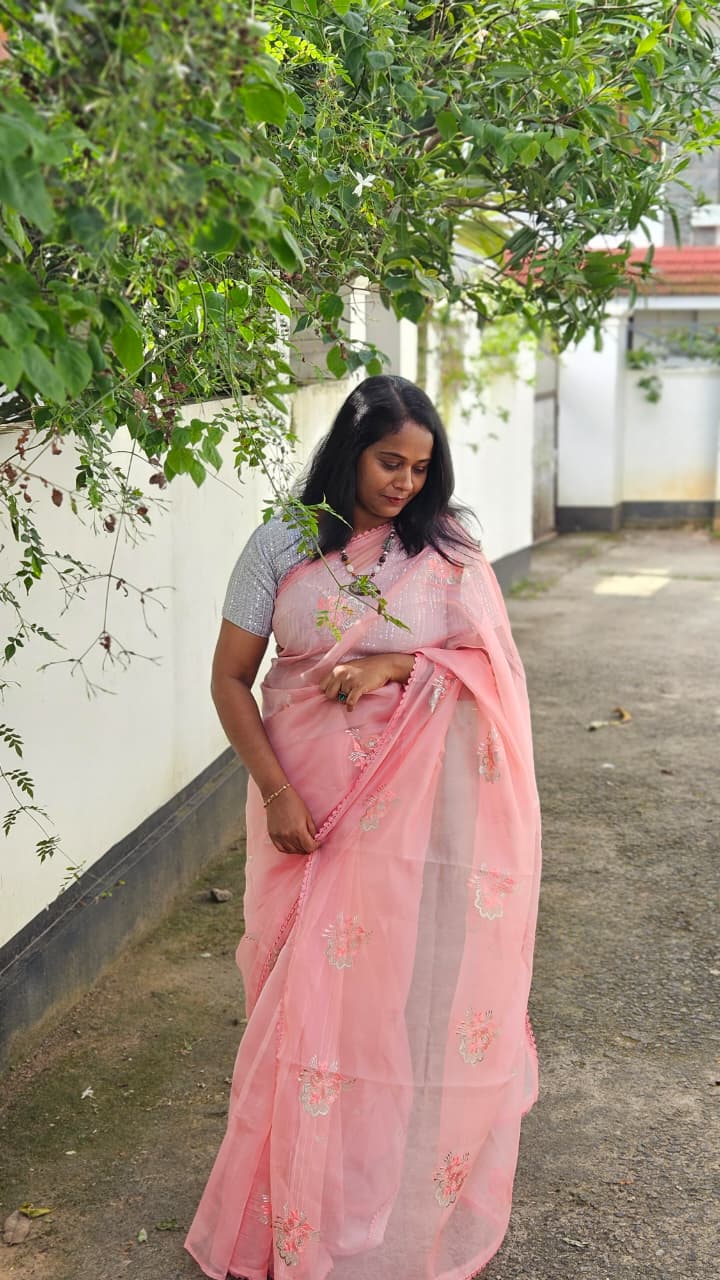 Organza Lace Embroidery & Body through 1 Fifty work Sarees